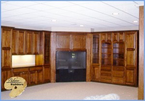 Rochester MI Finished Basements Custom Cabinets and Entertainment Center